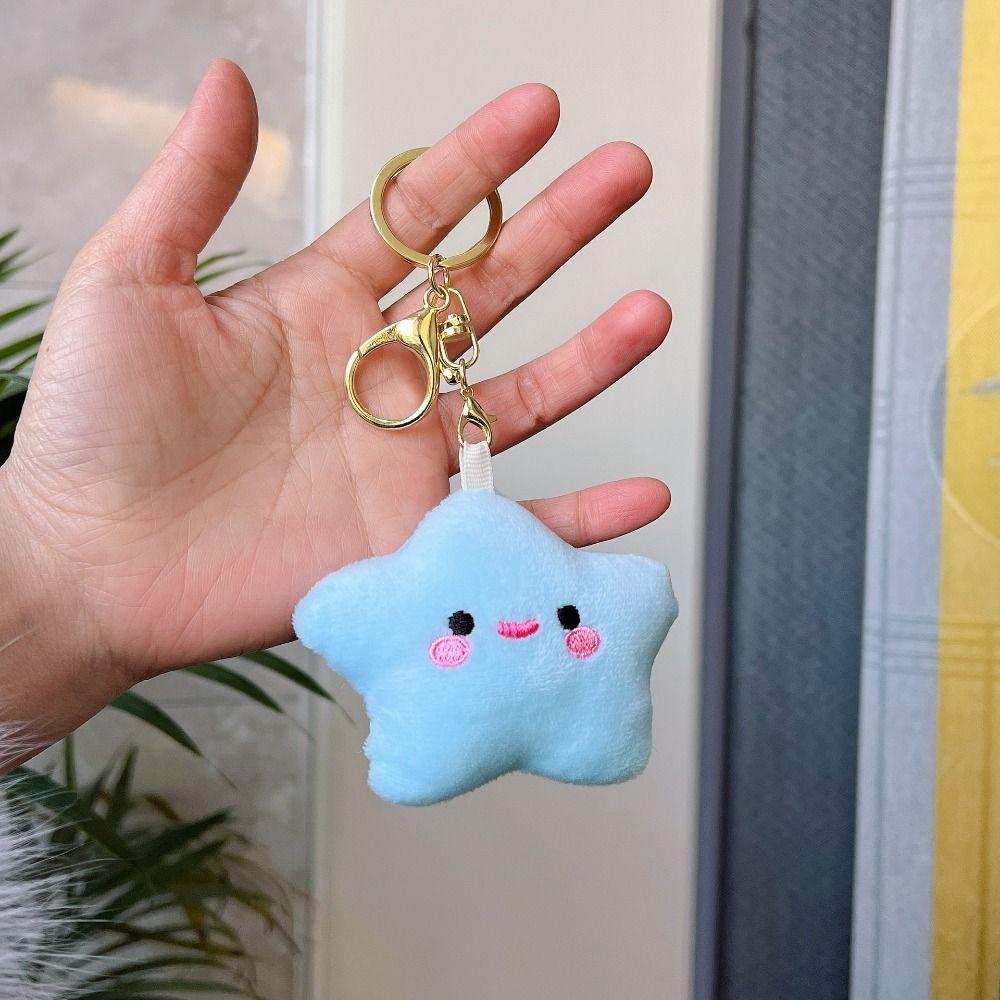 Smile Stars Smile Stars Plush Keyring Fluffy Fur Smile Stars Backpack Pendant Children Toys